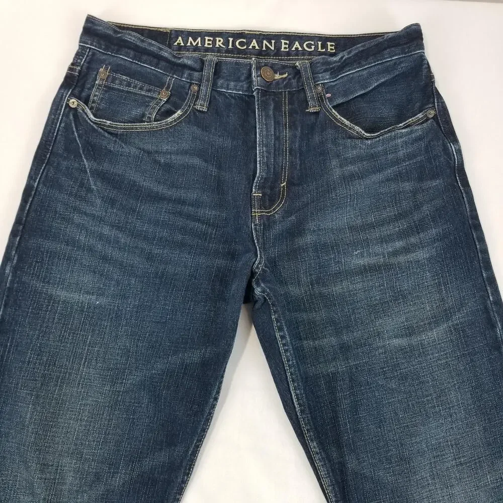 American Eagle Outfitters Jeans Mens 31x32 Blue Relaxed Straight Cotton Denim